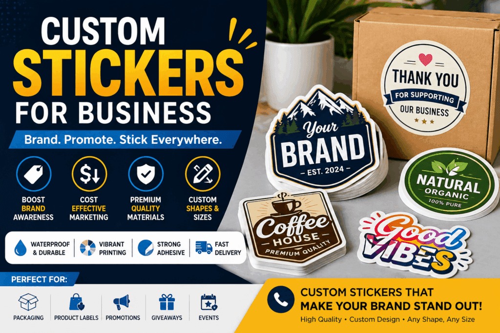 Custom stickers for business branding