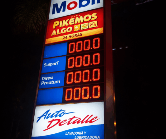 Gas station LED price signs