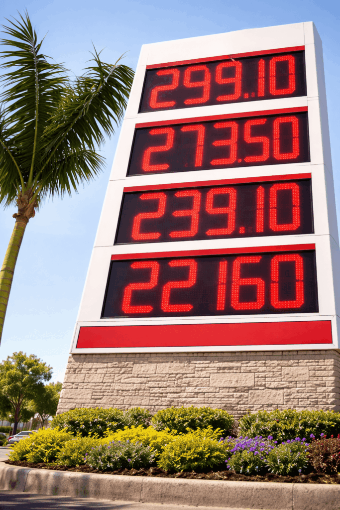Gas station LED price signs
