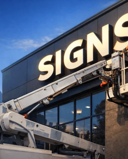 Installing illuminated business signage in Dallas
